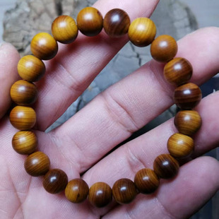 崖柏之家出品千年雷击香料黄泥膏黑油骨料女士108颗手串香味浓郁