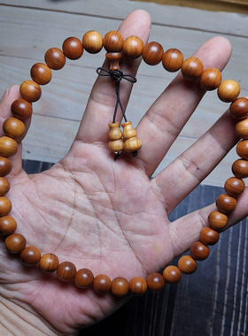太行崖柏陈化老料素珠女士双圈手串项链手链手持原木佛珠文玩配饰