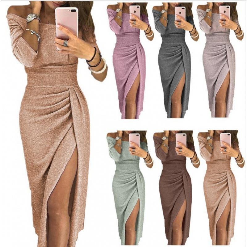 non-transparent dress evening dress sparkling dress