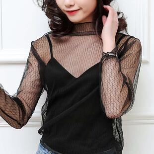 mesh bottoming see with through women Mesh for inner shirt