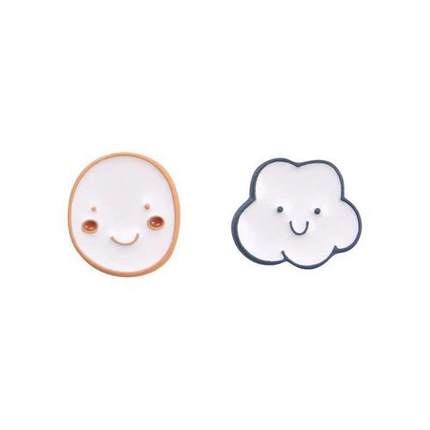 Dripping Glaze Earrings Simple Small Cute Cloud Smiley