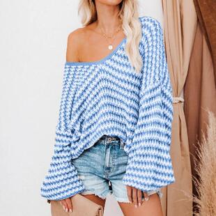 sweater out style lazy long casual fashion hollow autumn