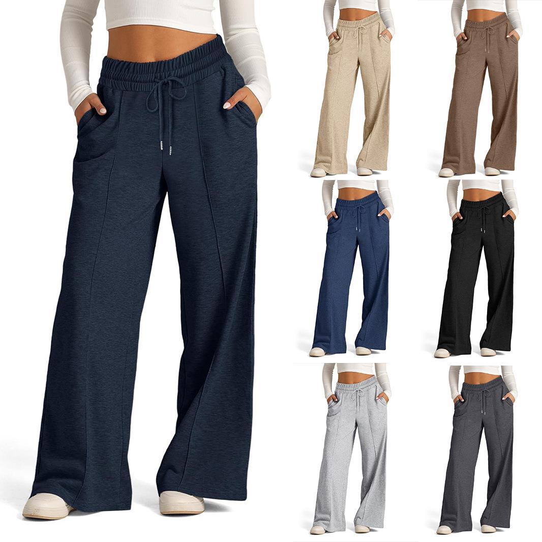 fashionable drawstring solid waist casual color Womens