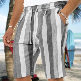 Casual with Capri Mens Elastic Shorts Pockets Beach