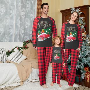 Parent-child outfit whole family of three Christmas mother
