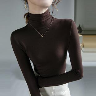 inner high collar sleeve elastic versatile shirt wear