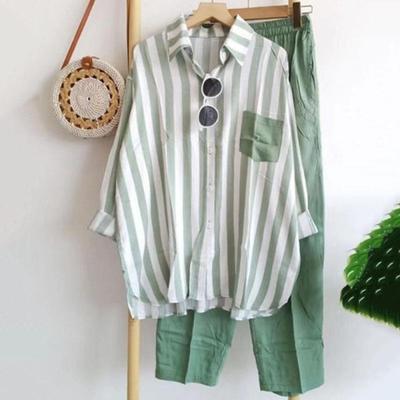 temperament size fashion loose girl age-reducing striped