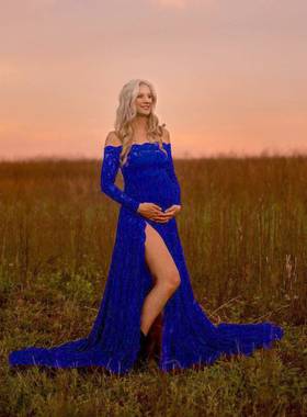 dress photography dress fluttering women pregnant tail slit