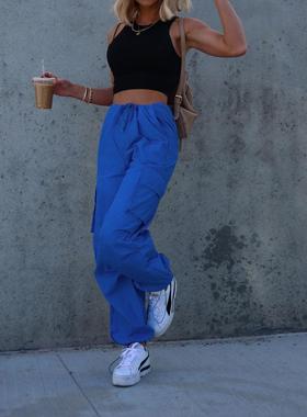 colors overalls pants high bright drawstrings casual street