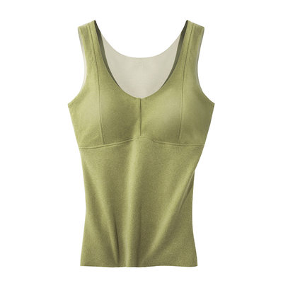 DeRong Brushed Self-Heating Warm Vest with Breast Pad and