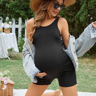 swimsuit casual women pregnant color solid one-piece Sexy