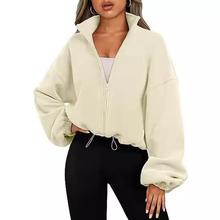 korean autumn women new jackets long stand collar solid
