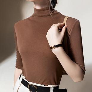wear quarter for five top shirt mesh turtleneck sleeve