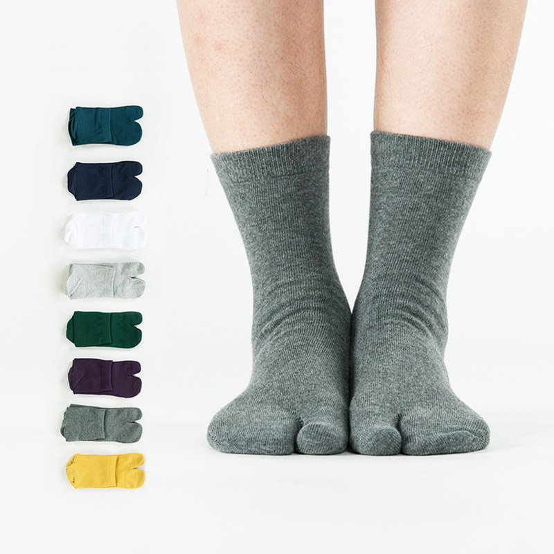 二指袜男日式纯棉两趾袜分脚趾木屐袜两指袜夹趾拖鞋短袜中袜COS