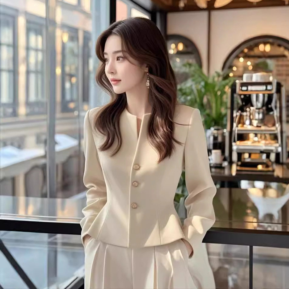 早秋新款高端小香风掐腰上衣法式轻奢高级感气质名媛绝美净色外套