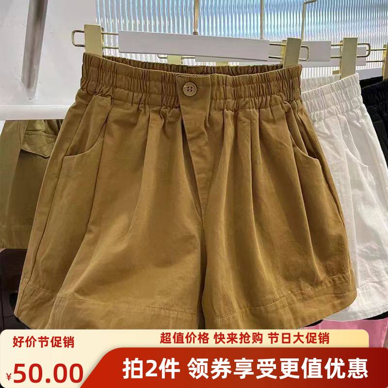 优质棉麻高腰女2026夏季薄款三分短裤直筒裤宽松显瘦休闲外穿热裤
