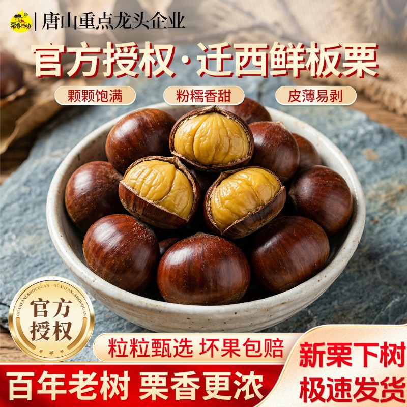 迁西生板栗正宗河北燕山生板栗油栗毛栗子新鲜板栗 生 新鲜散