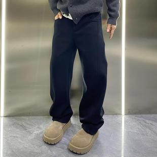 男 痞帅显瘦休闲裤 冬季 重磅加绒加厚小弯刀微宽松立体裁剪弹力美式