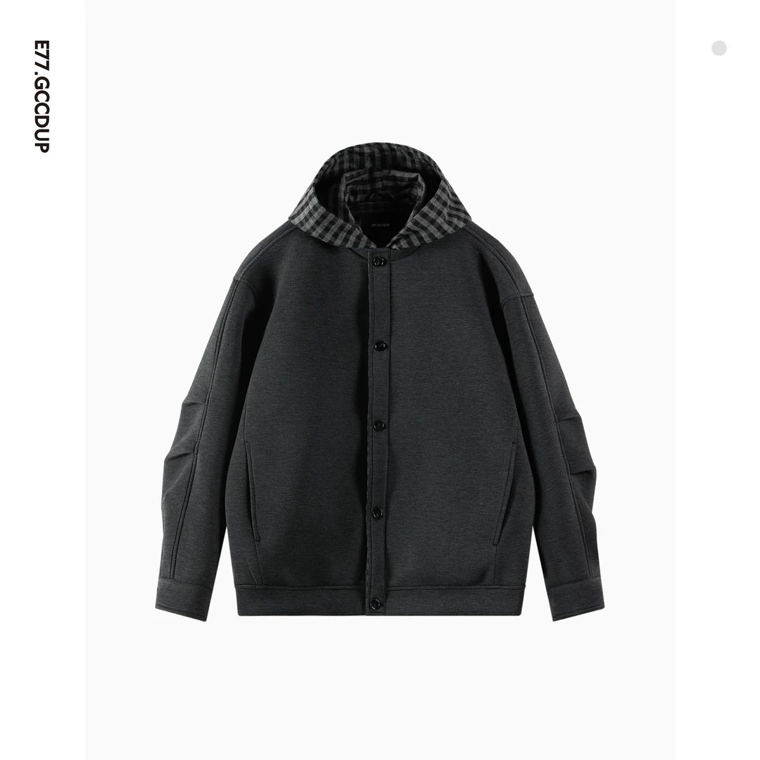 GCCDUPE77秋季上新百搭开衫空气层男女同款连帽卫衣休闲外套5688