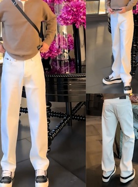 SSL-CIothing 冬季加绒男款弹力微宽松直筒牛仔裤休闲百搭老钱风