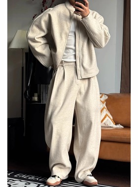 陆星家【双11王炸套装】重磅毛呢秋冬男士休闲高级感纯色外套C328