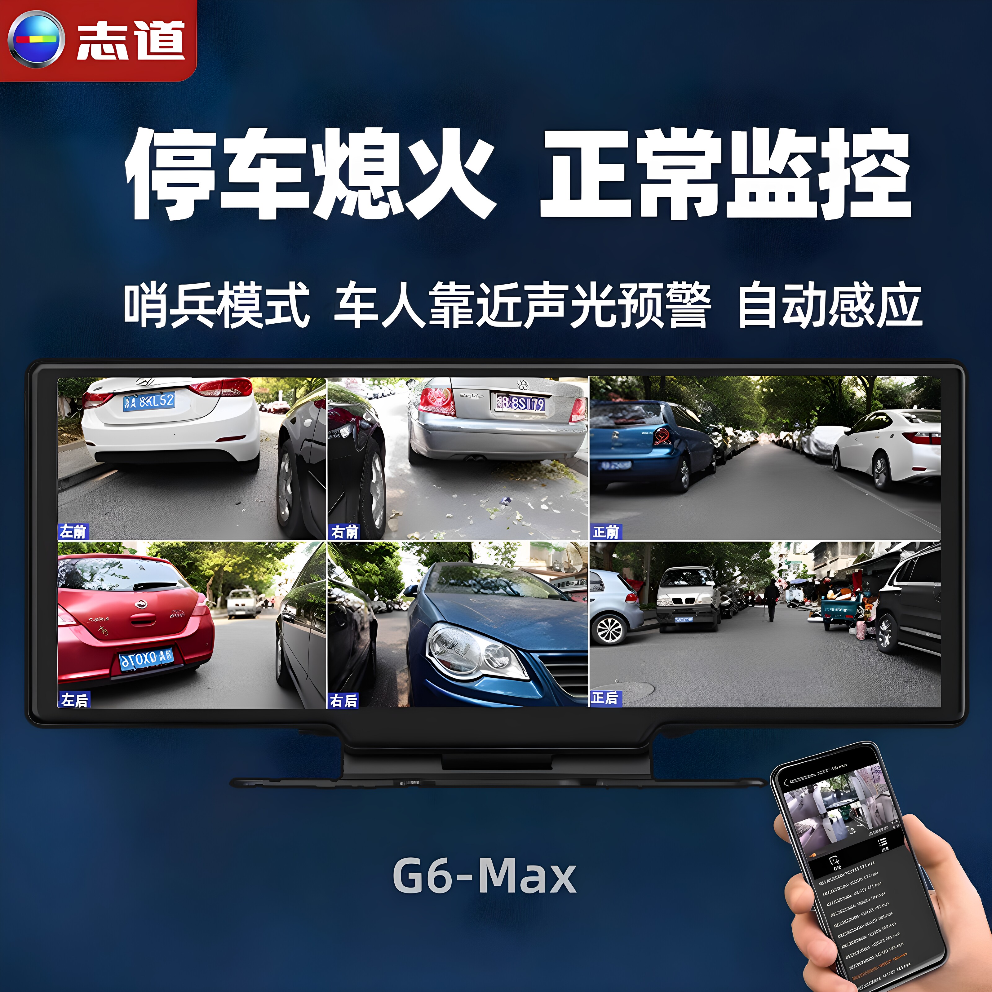 2026新款六路行车记录仪 哨兵模式 车载24小时全车停车监控高清 - 实物图