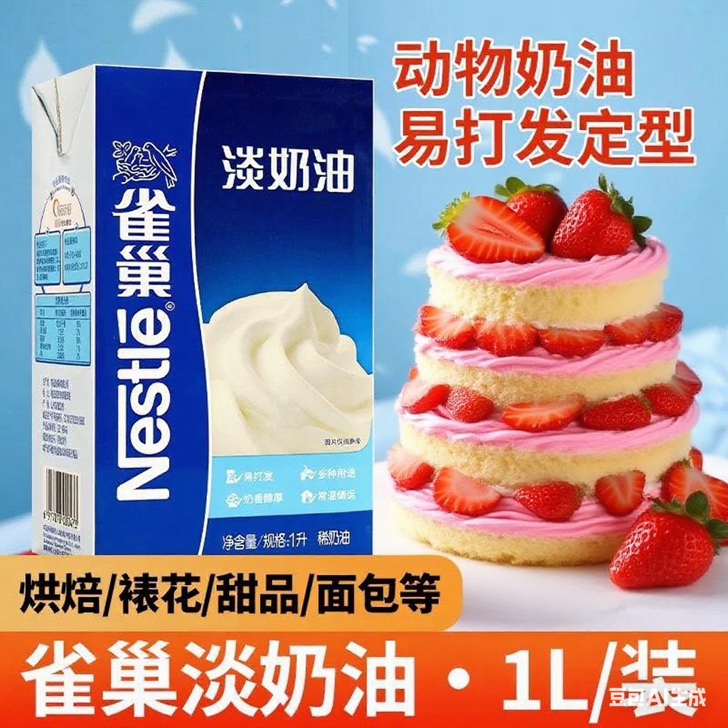 雀巢淡奶油咸奶盖奶拿铁奶茶店咖泰式咸法酪专用基底奶