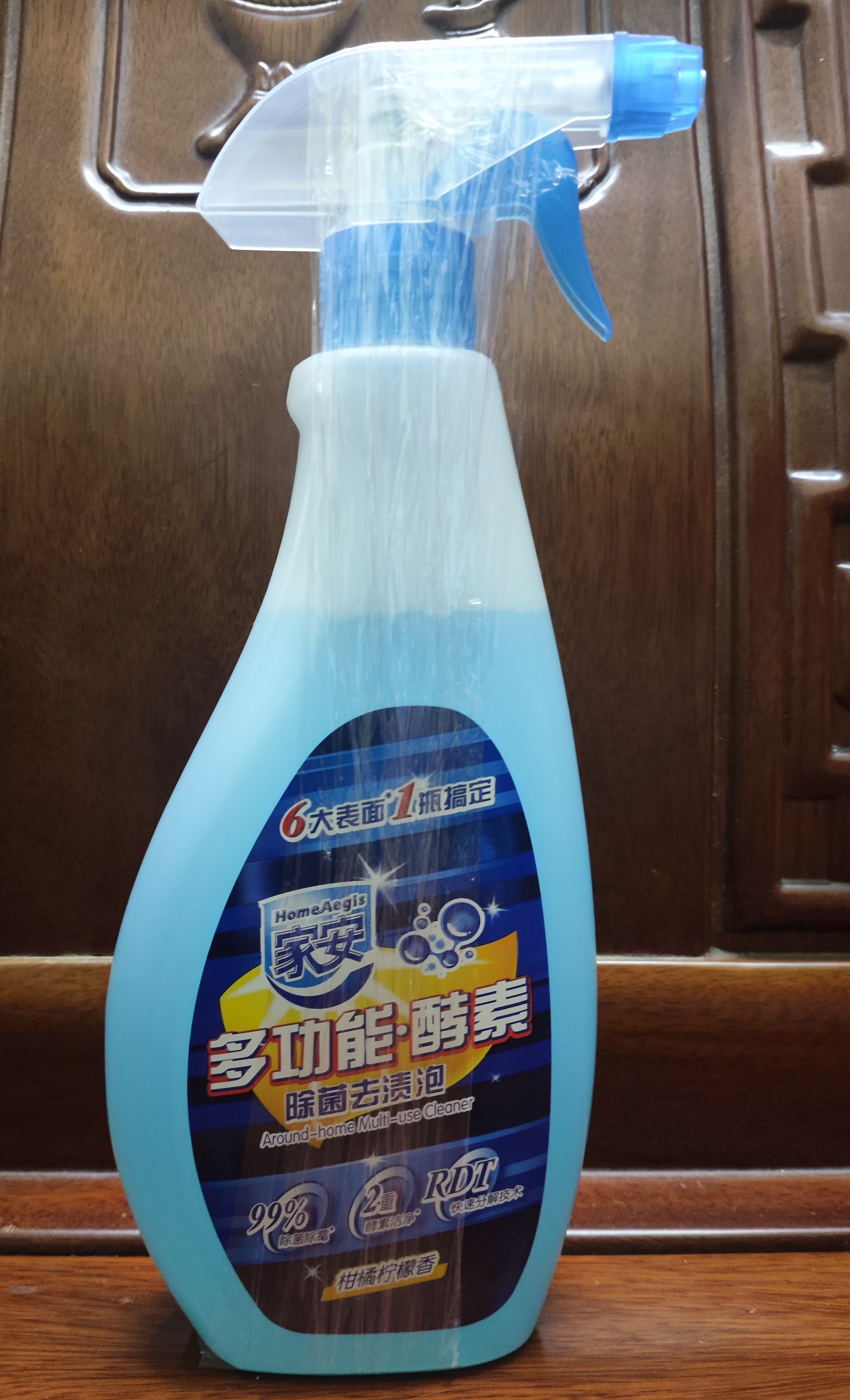 家安多功能酵素除菌去渍泡500ml柑橘柠檬香清洁浴室厨房瓷砖地板