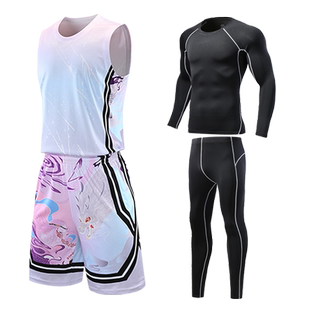 冬季篮球训练服冬天篮球套装一套男打篮球运动秋冬服装四件套定制