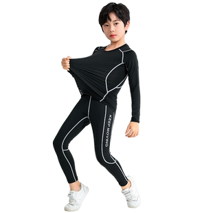 儿童篮球训练服速干冬季紧身衣篮球秋冬女童打底保暖跑步内搭加绒