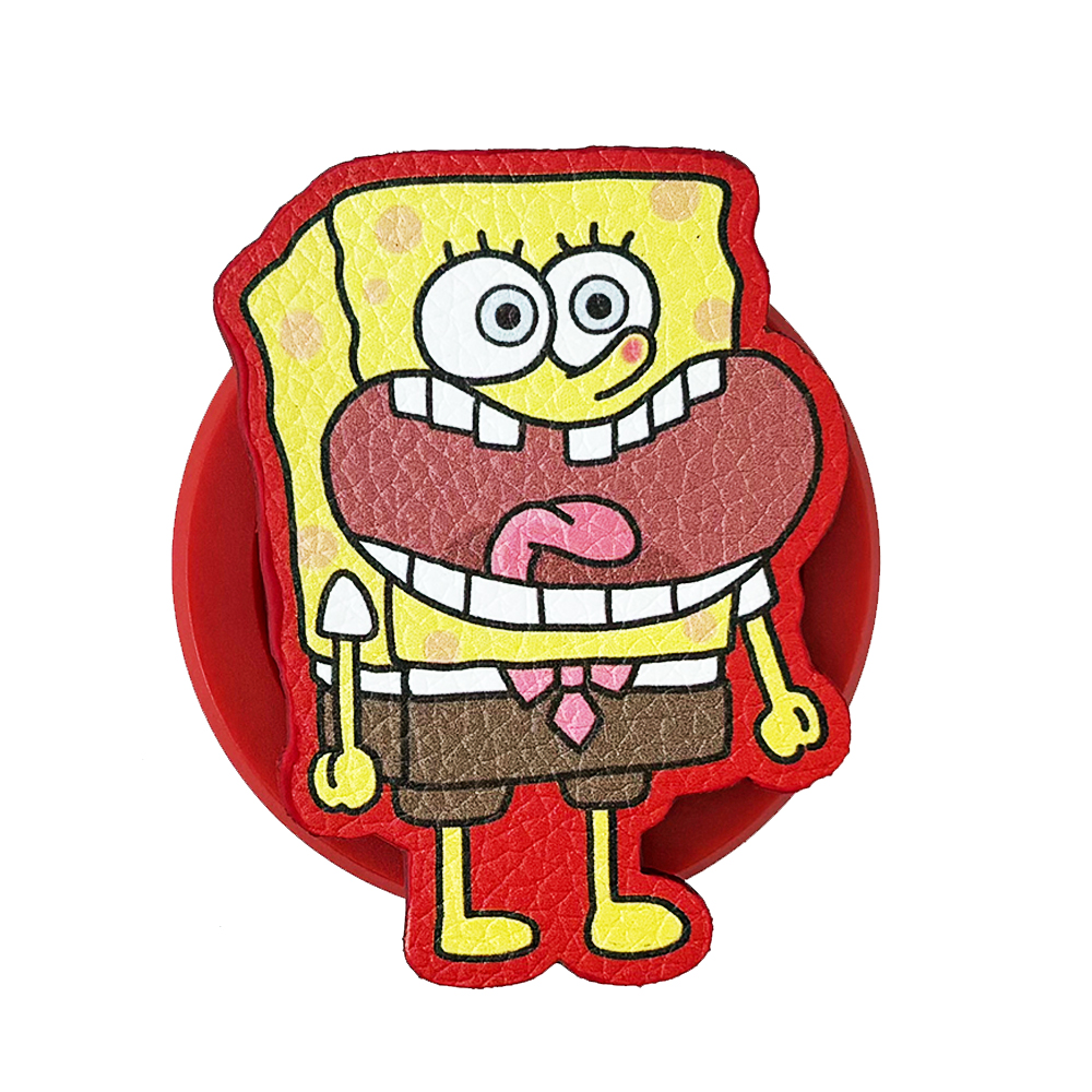 异形PU皮革面Magsafe磁吸气囊手机支架来图定制高清印刷一件起订