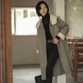 文艺2026春季 工装 新款 连帽拉链宽松显瘦长袖 风衣外套 女装 无谓韩式