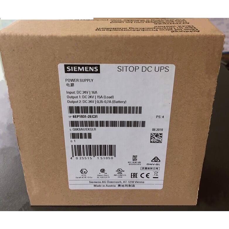 6EP1931-2EC31西门子SITOP DC-USV模块24V/15A不间断电源