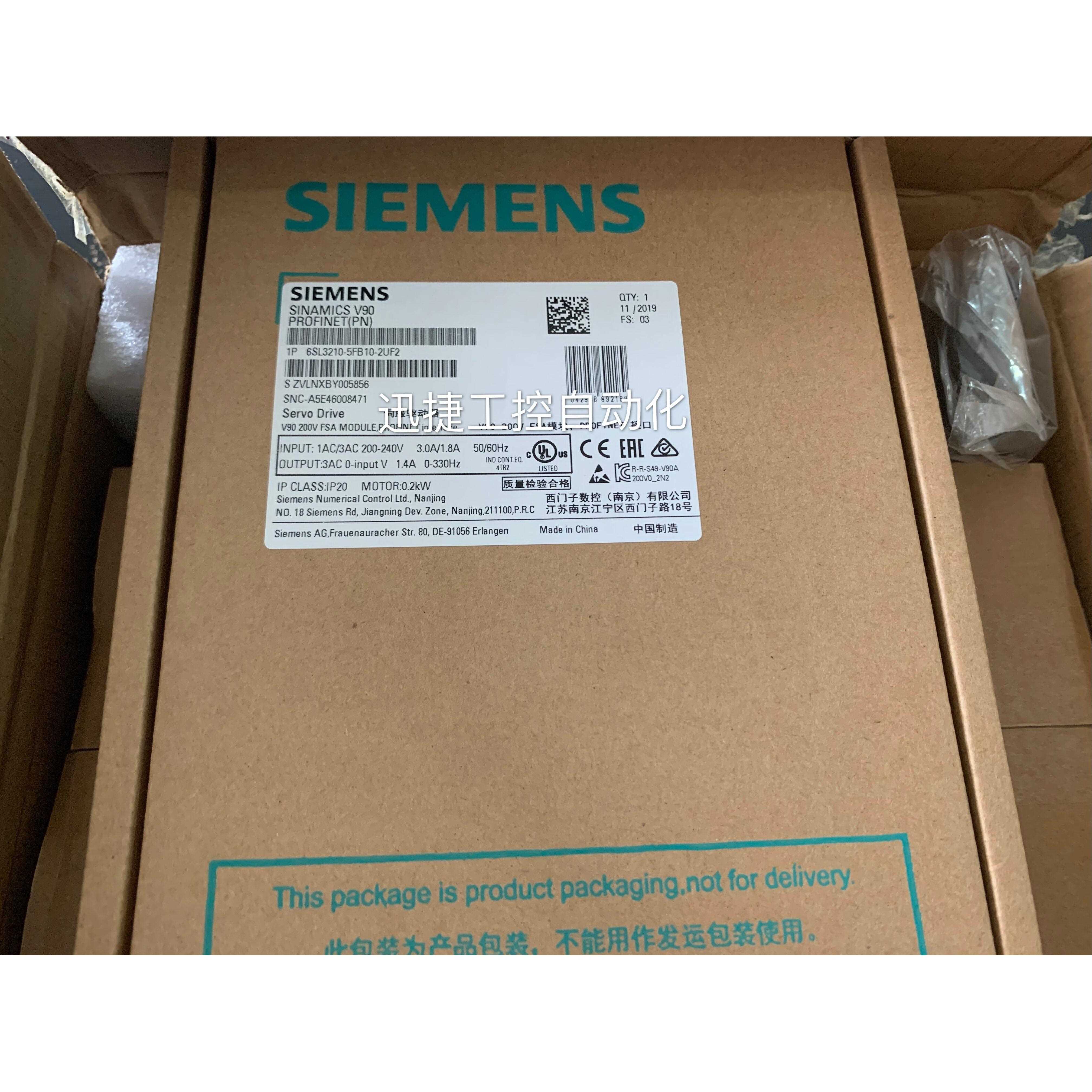 6SL3210-5FB10-2UF2西门子V90伺服驱动器200-240V单相0.2kW