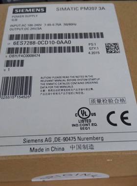 6ES7288-0CD10-0AA0西门子S7-200smartPM207电源6ES72880CD100AA0