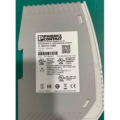 菲尼克斯超薄交换机，FL SWITCH 1108N订货号:1085243，全新未拆