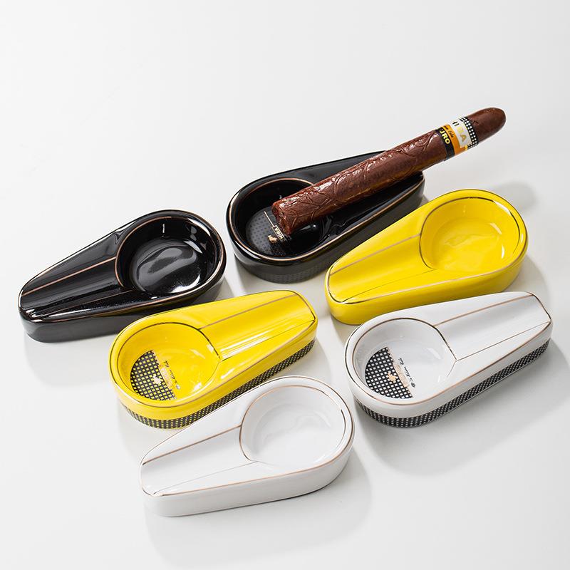雪茄烟灰缸创意个性时尚陶瓷户外旅行便携式家用雪茄烟缸雪茄专用