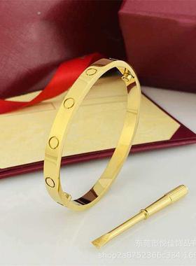 直销卡加五代钛钢手镯永恒之环螺丝刀情侣时尚手环玫瑰金卡家