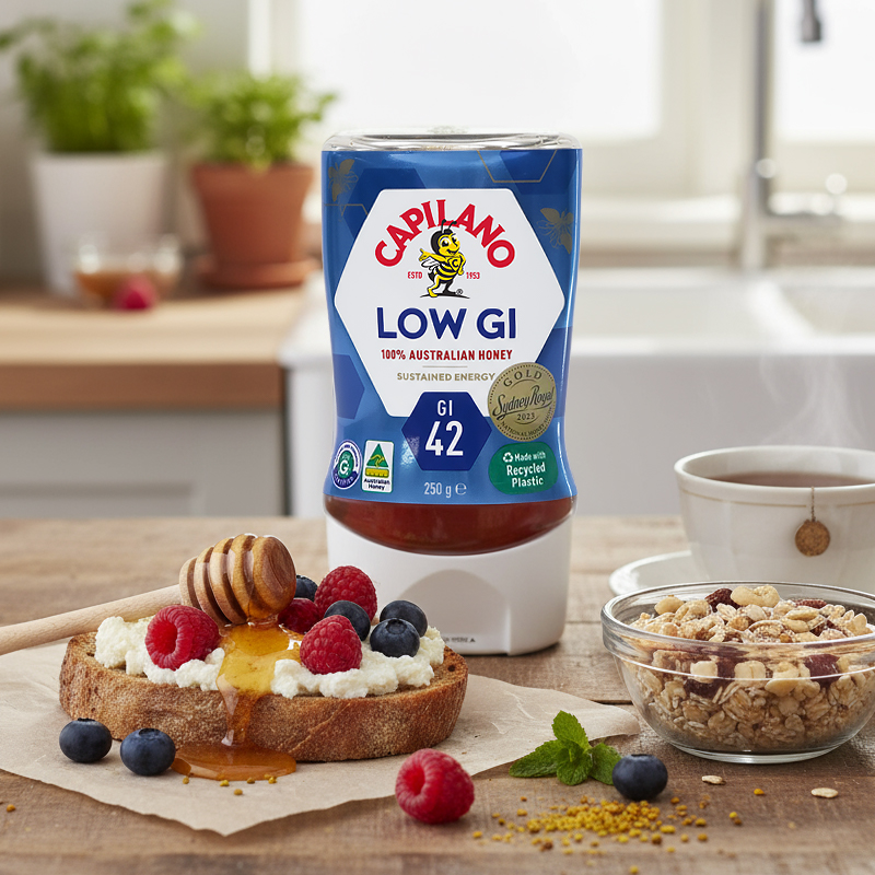 澳大利亚进口Capilano康蜜乐低GI蜂蜜250g倒立装