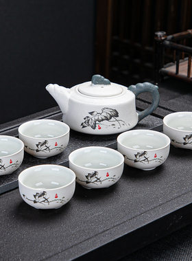 .7头雪花釉陶瓷功夫茶具礼盒套装活动会销积分换购广告小礼品