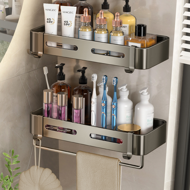 .室三角置物架厕所免打孔收纳壁挂式架子洗漱台墙上卫生间洗澡间