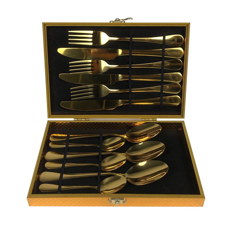 .12件套1010不锈钢餐具 刀叉勺四主件牛排刀叉套装西餐餐具礼盒