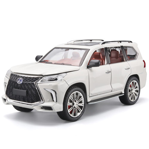 .1:24仿真合金车模雷克萨斯LX570回力声光玩具车摆件