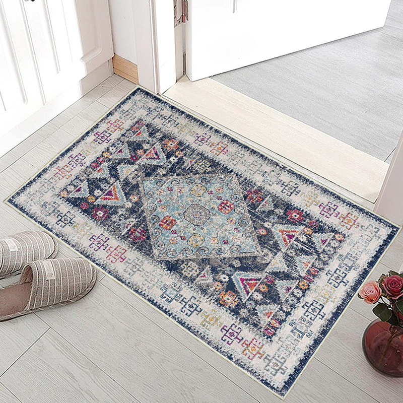 入户门垫玄关进门地垫蹭脚垫家用民族风地毯tpr水洗底可折叠地垫
