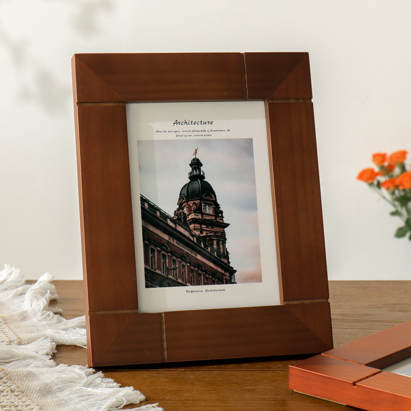 高级感实木相框摆台5寸6寸7寸8寸10寸A4复古相框木质相框挂墙