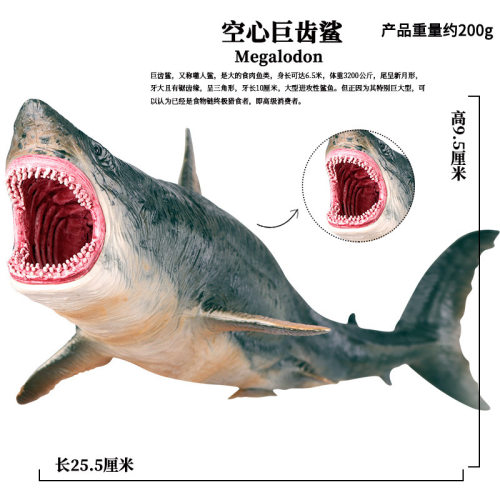 仿真海洋生物海底世界鲨鱼模型巨齿鲨大白鲨虎鲨锤头鲨玩具
