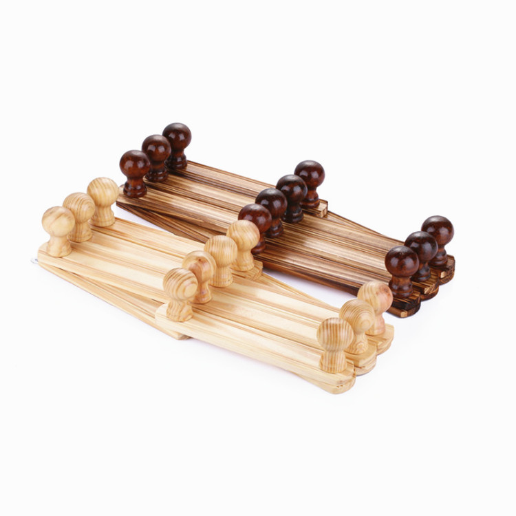 .大号木伸缩折叠衣架挂钩 十连钩 衣服包包挂钩 木衣架