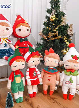 metoo咪兔安吉拉圣诞娃娃公仔雪人玩偶吉宝娃娃毛绒玩具 圣诞礼物