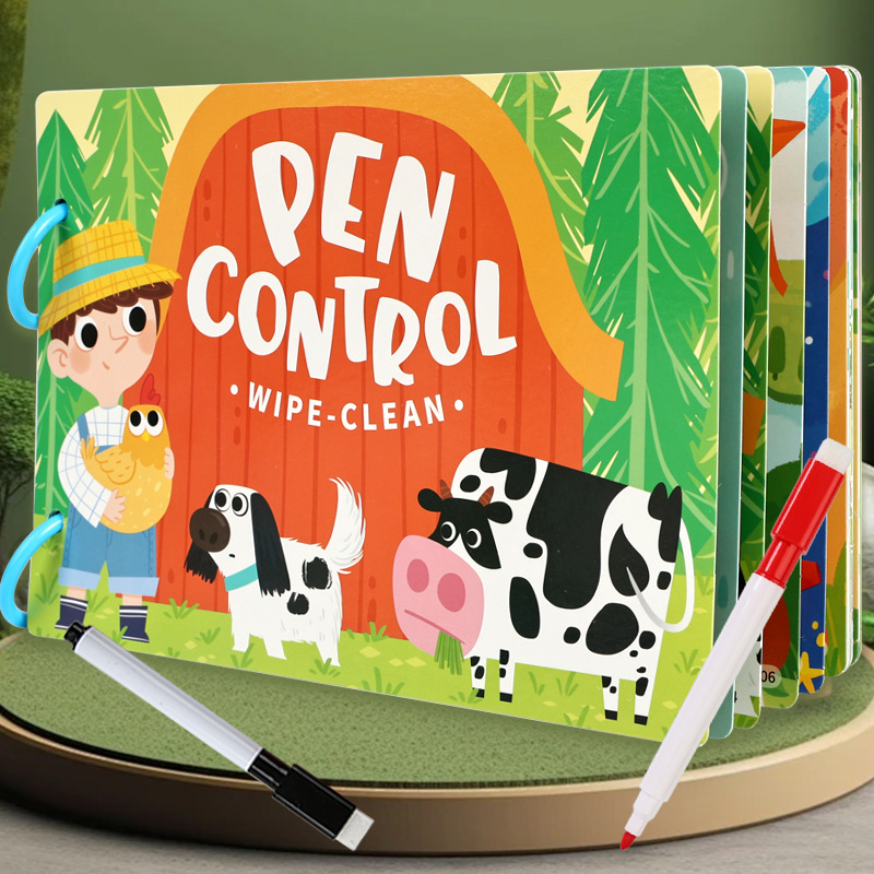 儿童控笔训练卡可重复使用练习笔记本套装数字字母书写练习忙碌书