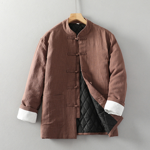 [加棉加厚]冬装唐装男款棉衣中国风棉服复古盘扣立领中山装棉袄